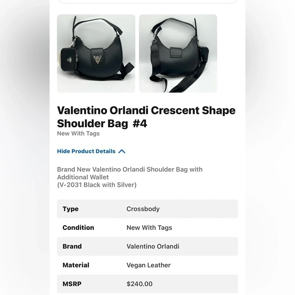 NWTโ Valentino Orlandi Crescent Shape
Shoulder MSRP $240 ๐ฅ๐ฅ๐ฅ๐ฅ - Picture 3 of 3